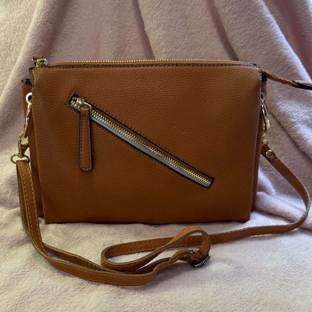 Sondra Roberts Camel Crossbody Bag